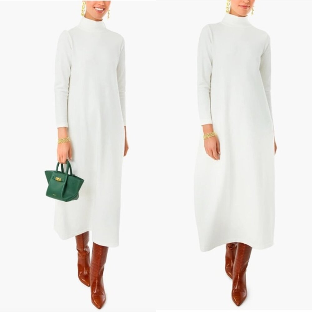 Tuckernuck Ivory Ellery Midi Dress M NWT Bridal Shower Modest Business Casual - Picture 2 of 11